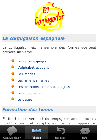 El Conjugador sur iPhone
